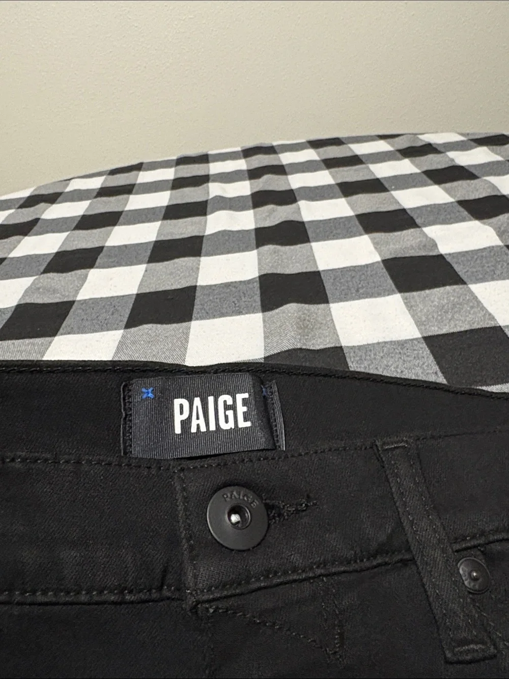 PAIGE Transcend Federal Slim Straight Jean Black Shadow Men Size 32 x 30 Stretch